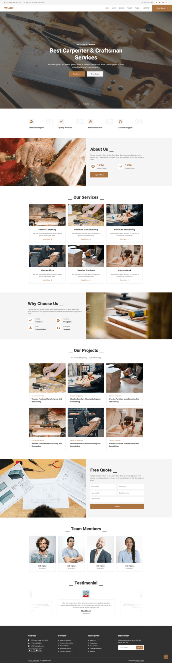 Modern marketing website design on desktop